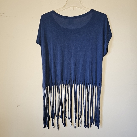 American Rag Floral USA Flag Cold Shoulder Size XS Oversized - Picture 5 of 7